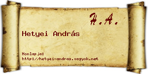 Hetyei András névjegykártya