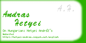 andras hetyei business card